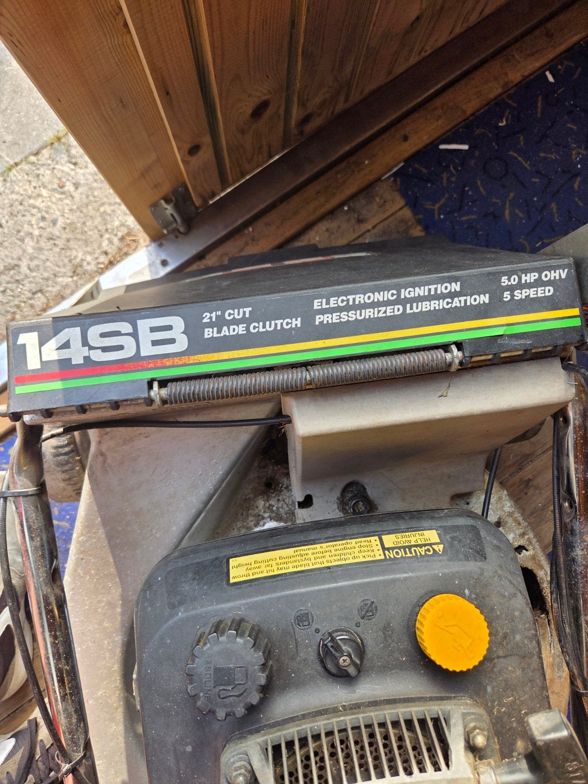 John Deere 14SB Grasmaaier - Opknapper of onderdelen, Tuin en Terras, Grasmaaiers, Ophalen, Gebruikt, Versnellingen
