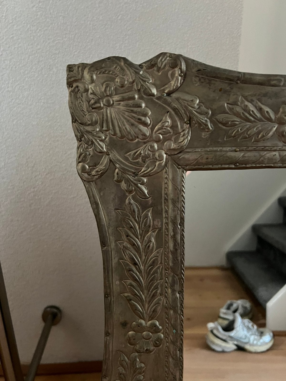Zilvere spiegel, Huis en Inrichting, Woonaccessoires | Spiegels, Ophalen, Minder dan 50 cm, Zo goed als nieuw, Minder dan 100 cm