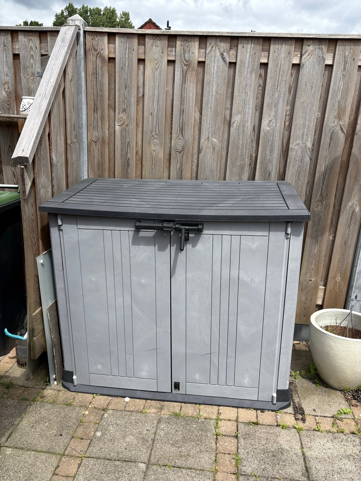 Keter Kussenbox/Opbergbox - Grijs Kunststof, Tuin en Terras, Bergingen en Tuinkasten, Ophalen, Gebruikt, Kunststof, Overige typen