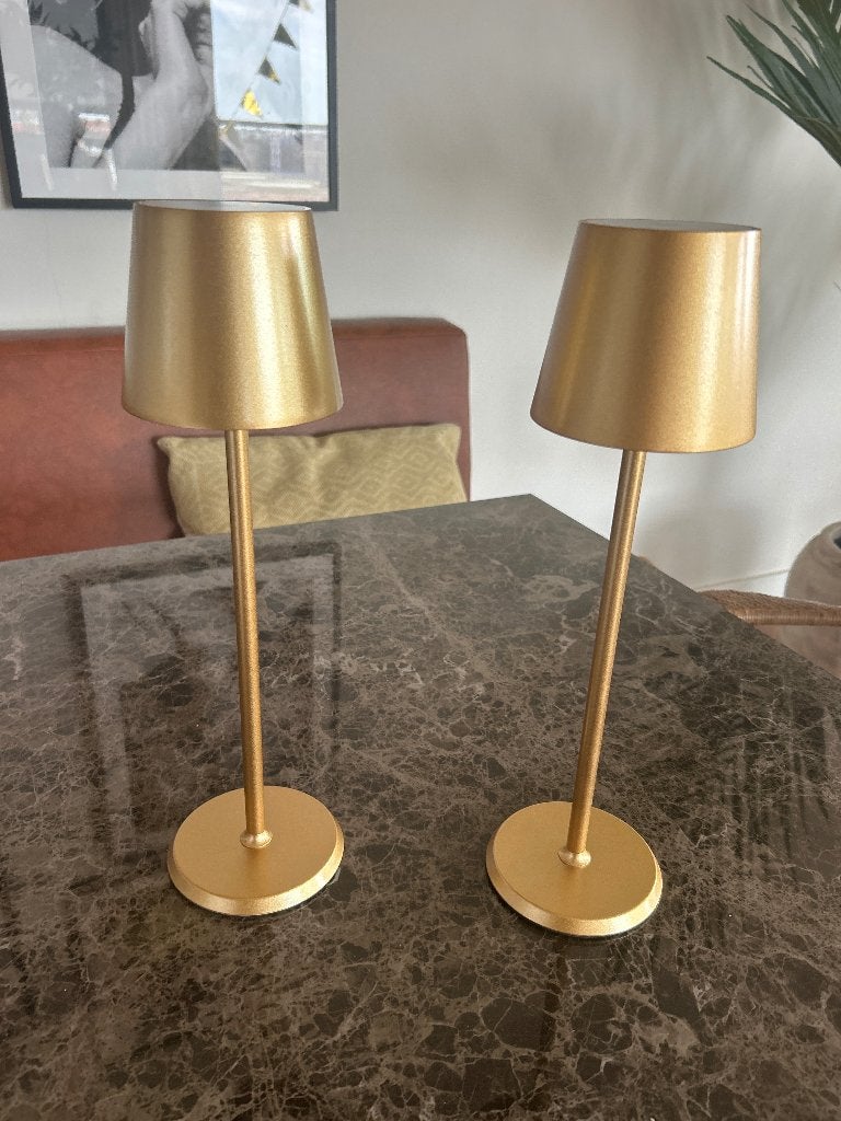 Prachtige gouden draadloze tafellamp, Ophalen, Nieuw