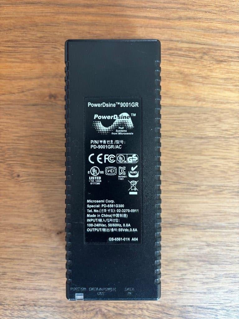 PoE Injector van Microsemi Powerdsine 9001GR 55V 30W zwart, Ophalen of Verzenden, Gebruikt