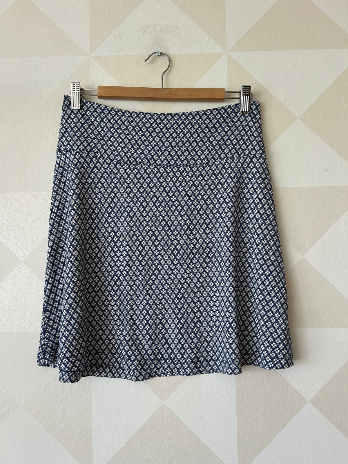 King Louie Border Skirt rok blauw wit bloem M/38 zgan, Maat 38/40 (M), Blauw, Ophalen of Verzenden, Zo goed als nieuw