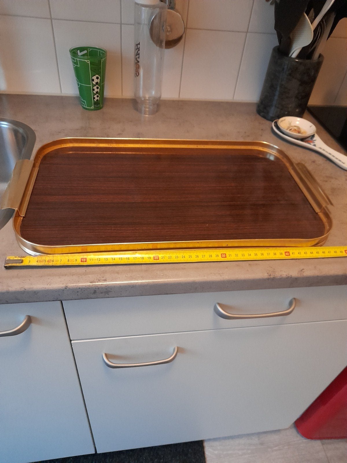 Vintage dienblad., Ophalen of Verzenden, Zo goed als nieuw, Rechthoekig, Hout