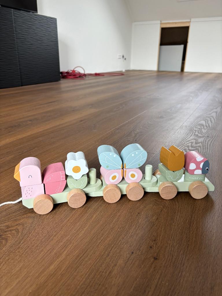 Little Dutch blokkentrein (roze), Kinderen en Baby's, Speelgoed | Houten speelgoed, Ophalen, Zo goed als nieuw, Duw- of Trekspeelgoed