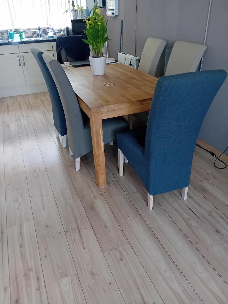 eettafel van blank hout, Ophalen, Gebruikt, 50 tot 100 cm, Vijf personen of meer
