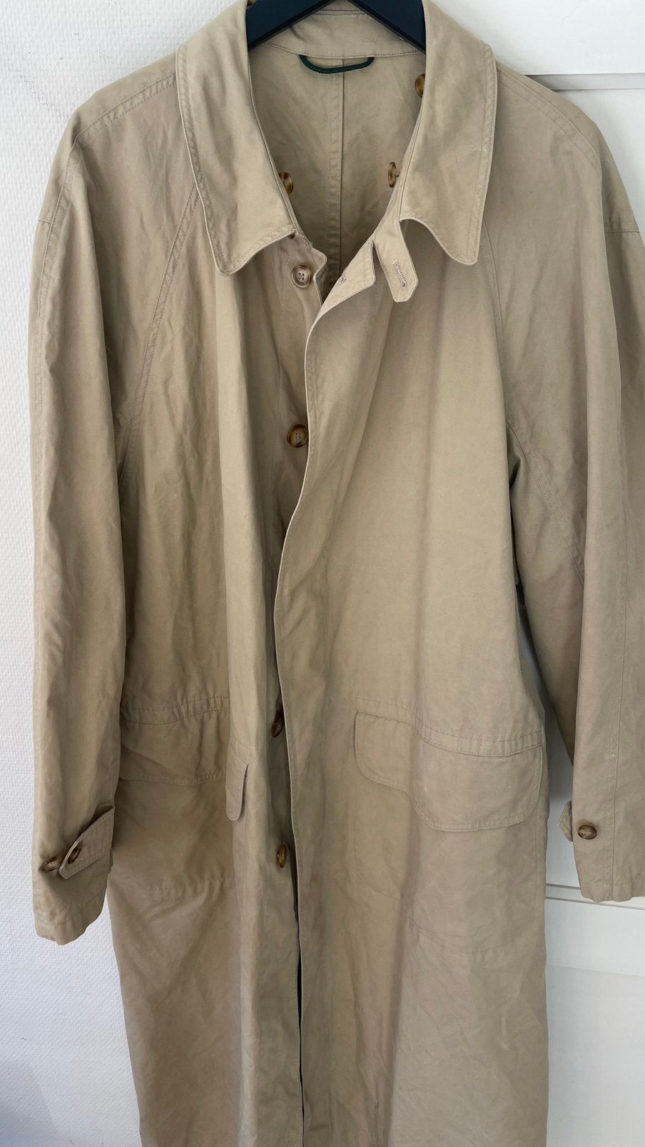 Te koop: lange trenchcoat, wellington, beige, XL, Ophalen of Verzenden, Zo goed als nieuw, Maat 56/58 (XL), Beige