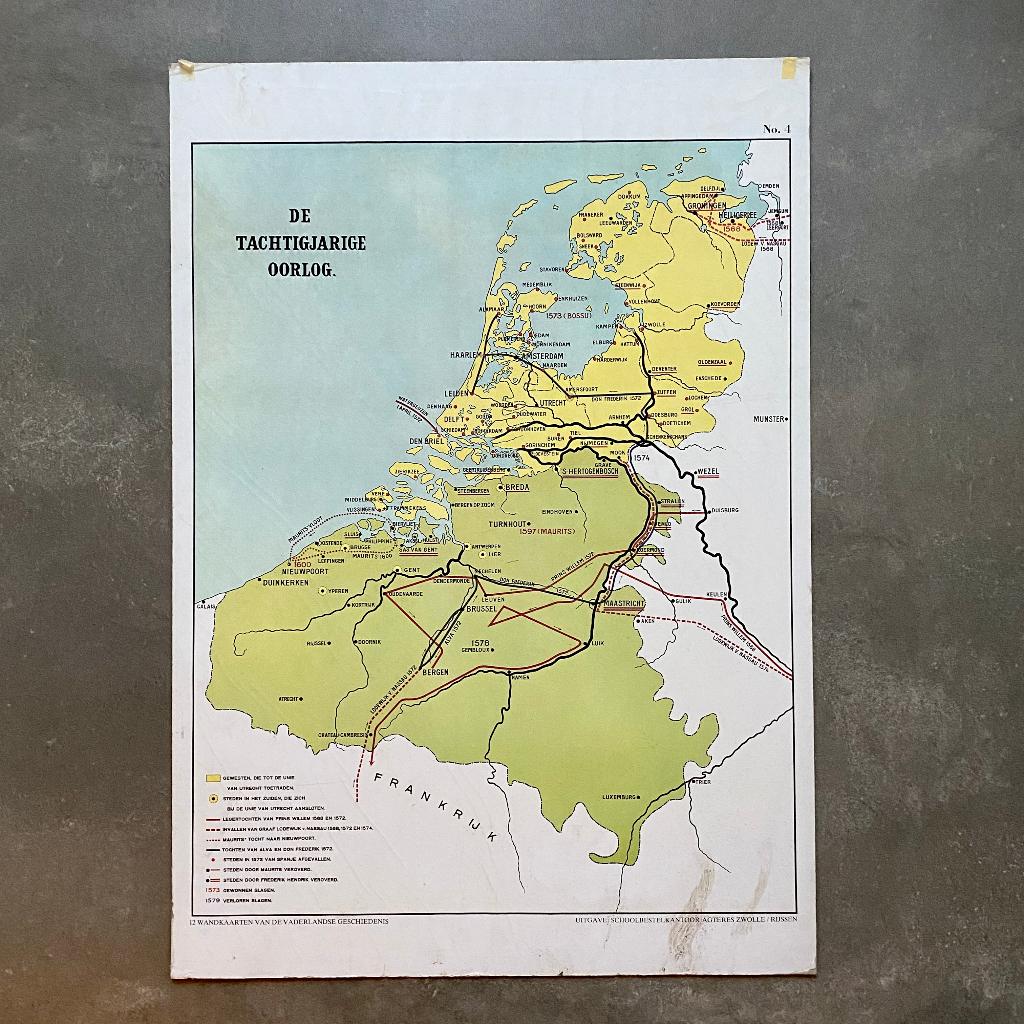 Wandkaart De tachtigjarige oorlog, Ophalen of Verzenden, Geschiedenis