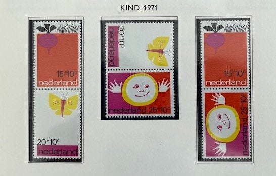1971 Postfris 3x2  Kinderzegels, Postzegels en Munten, Postzegels | Nederland, Ophalen of Verzenden, Na 1940, Postfris