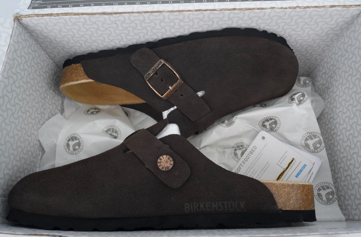Birkenstock Boston Soft Footbed Mocha, Verzenden, Zo goed als nieuw