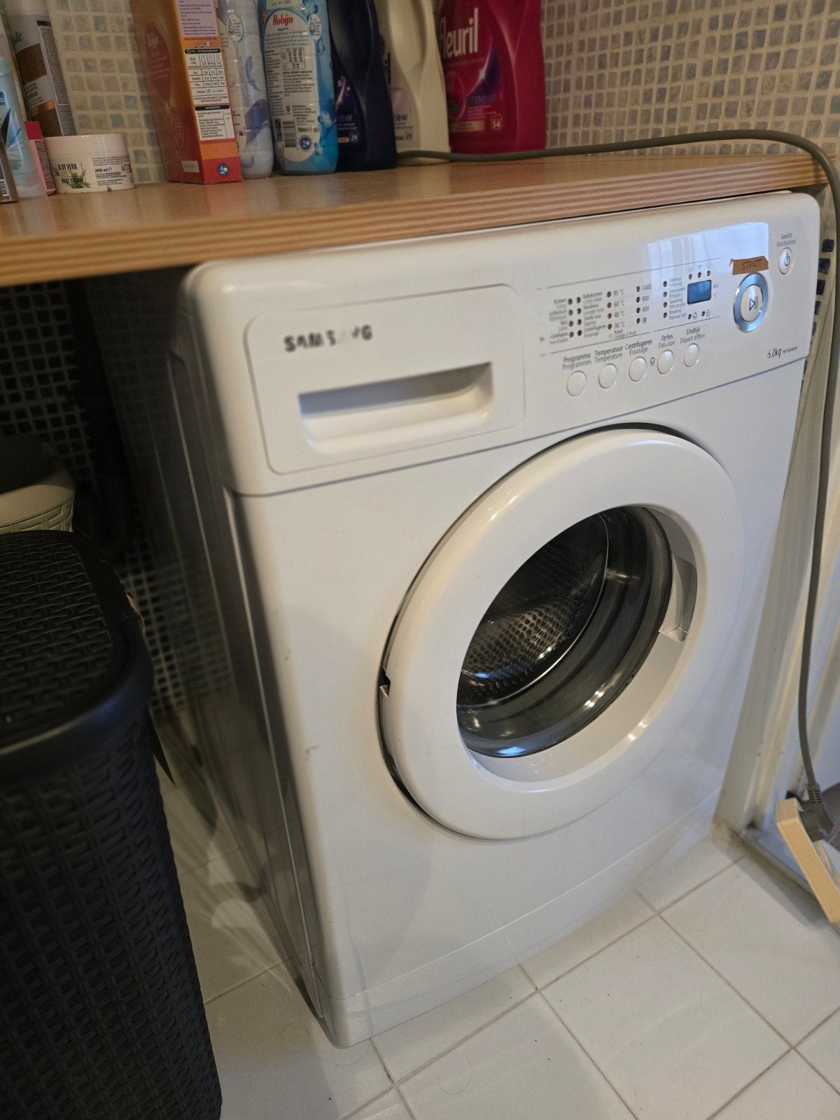 Samsung WF70F5E0W4W Wasmachine - 6kg, 1400 toeren, Ophalen, Gebruikt, Voorlader, 85 tot 90 cm