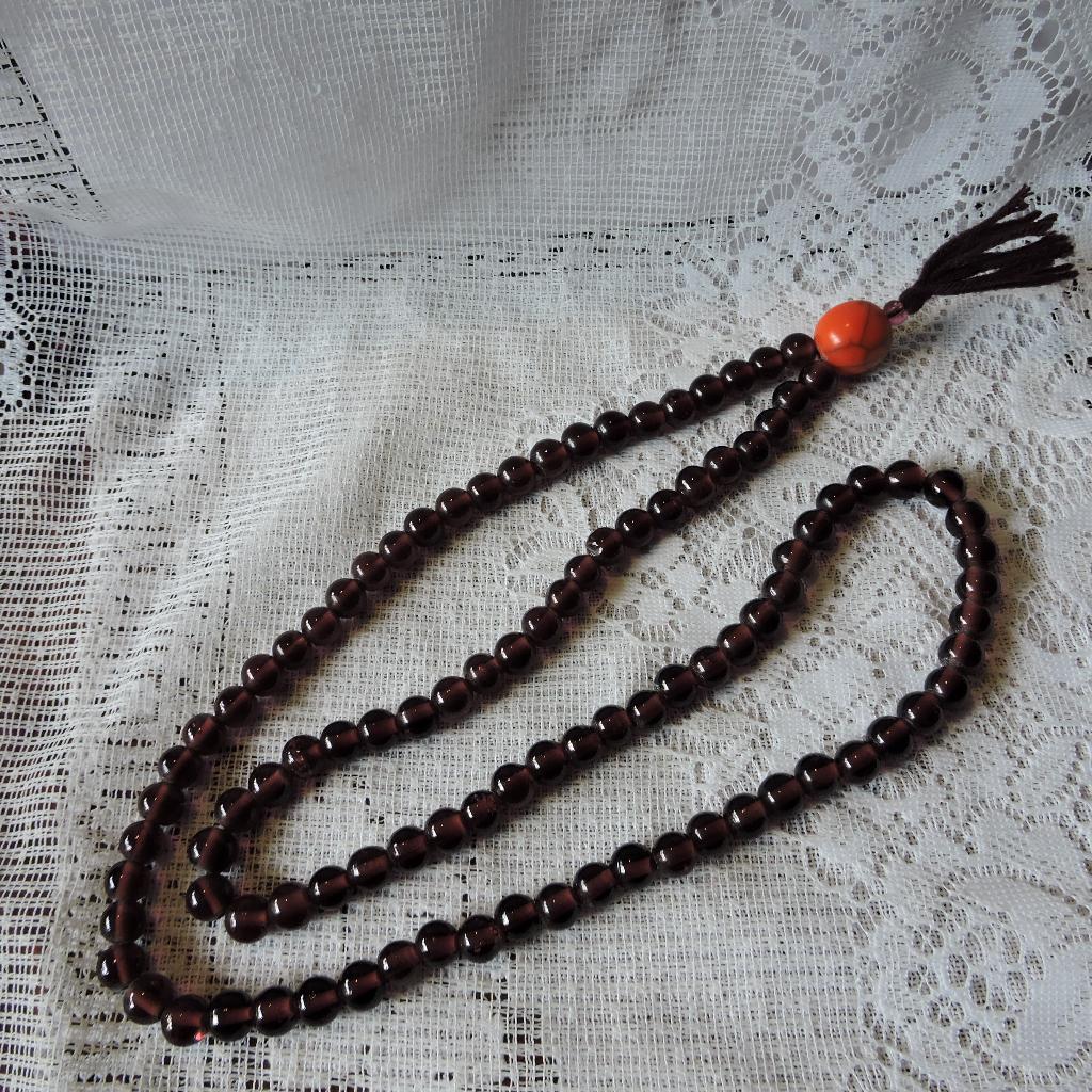 Mooie grote mala gebedsketting 50 cm, Ophalen of Verzenden, Zo goed als nieuw, Paars, Overige materialen
