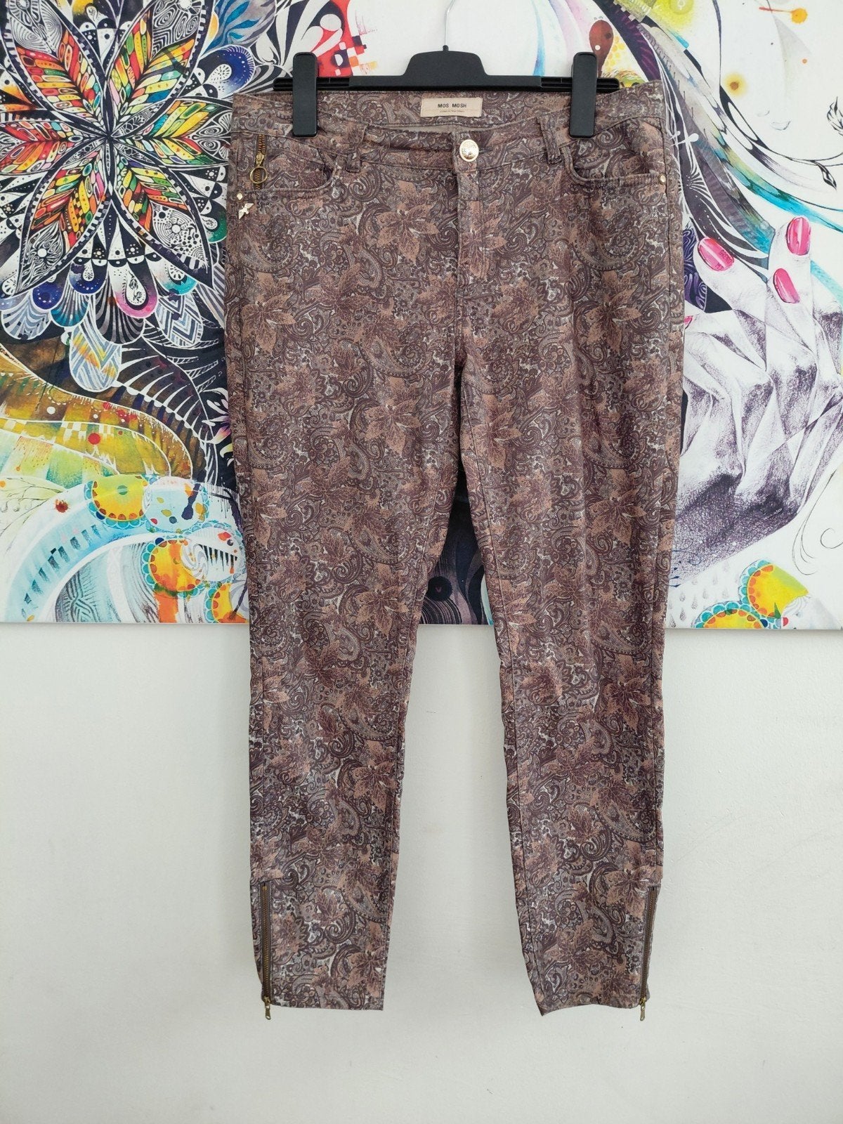 Mos Mosh broek met paisley print, maat XL, Kleding | Dames, MOS MOSH, Bruin, Maat 46/48 (XL) of groter, Ophalen of Verzenden