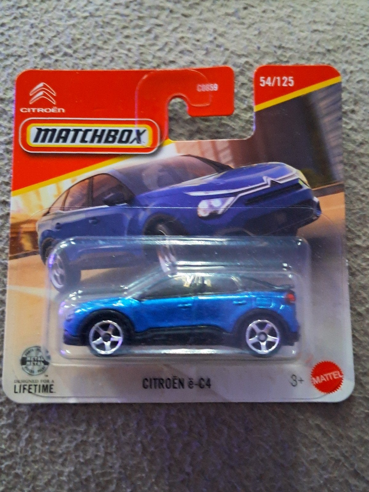 Matchbox Citroën ë-C4 blauw nieuw in verpakking, Ophalen of Verzenden, Nieuw, Auto