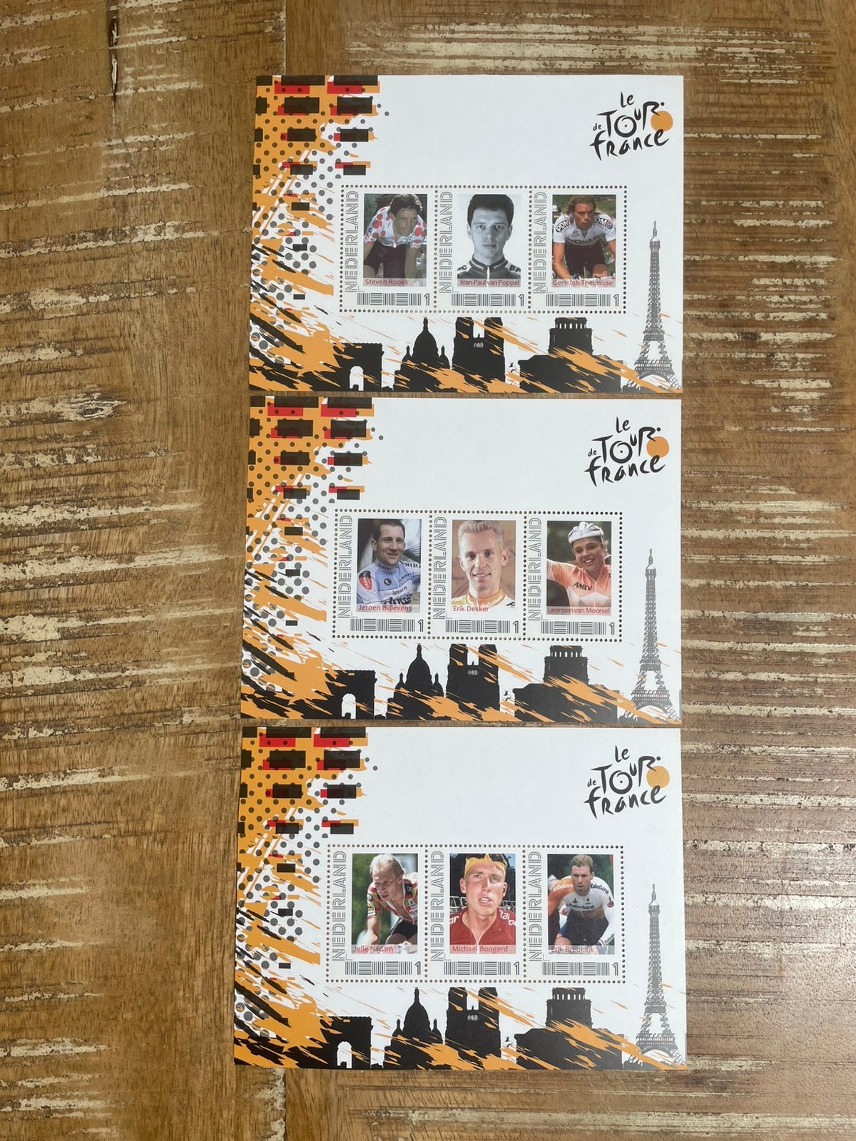 3X Vel Persoonlijke Postzegels Le Tour de France 1985-2010PF, Postzegels en Munten, Ophalen of Verzenden, Na 1940, Postfris