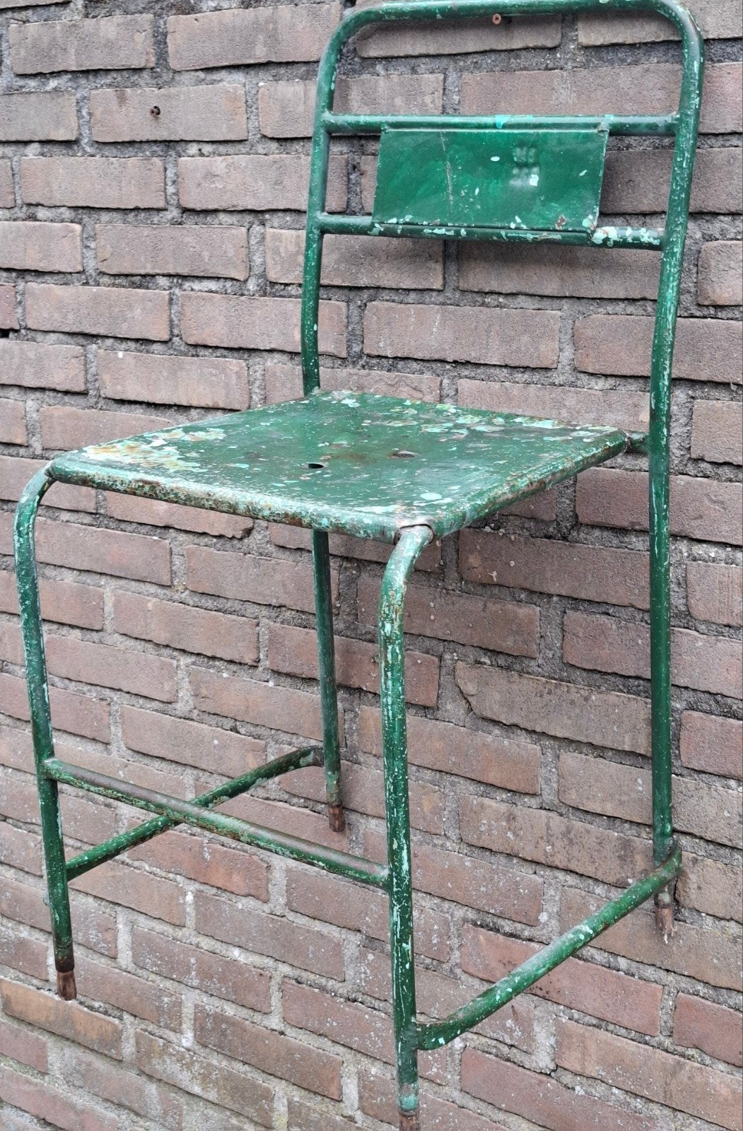 Industriële stoel. Metaal.  Prachtige ouderdoms patina., Antiek en Kunst, Ophalen