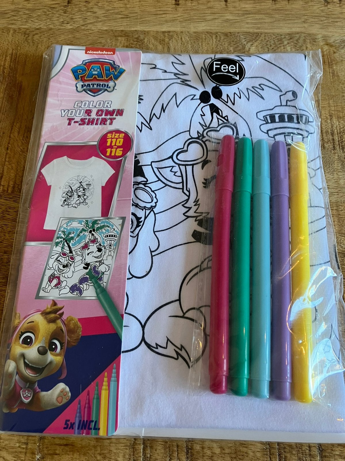Paw Patrol Kleur je eigen T-shirt - Maat 110/116, Ophalen of Verzenden, Nieuw