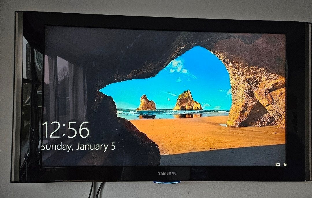 TV Samsung 40 inch LCD-tv inclusief voet en afstandsbedienin, Ophalen, Gebruikt, 50 Hz, Samsung