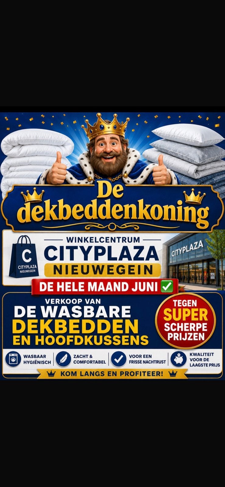 Uitwasbare dekbedden en Partijhandel pop up city plaza, Caravans en Kamperen, Ophalen, Nieuw