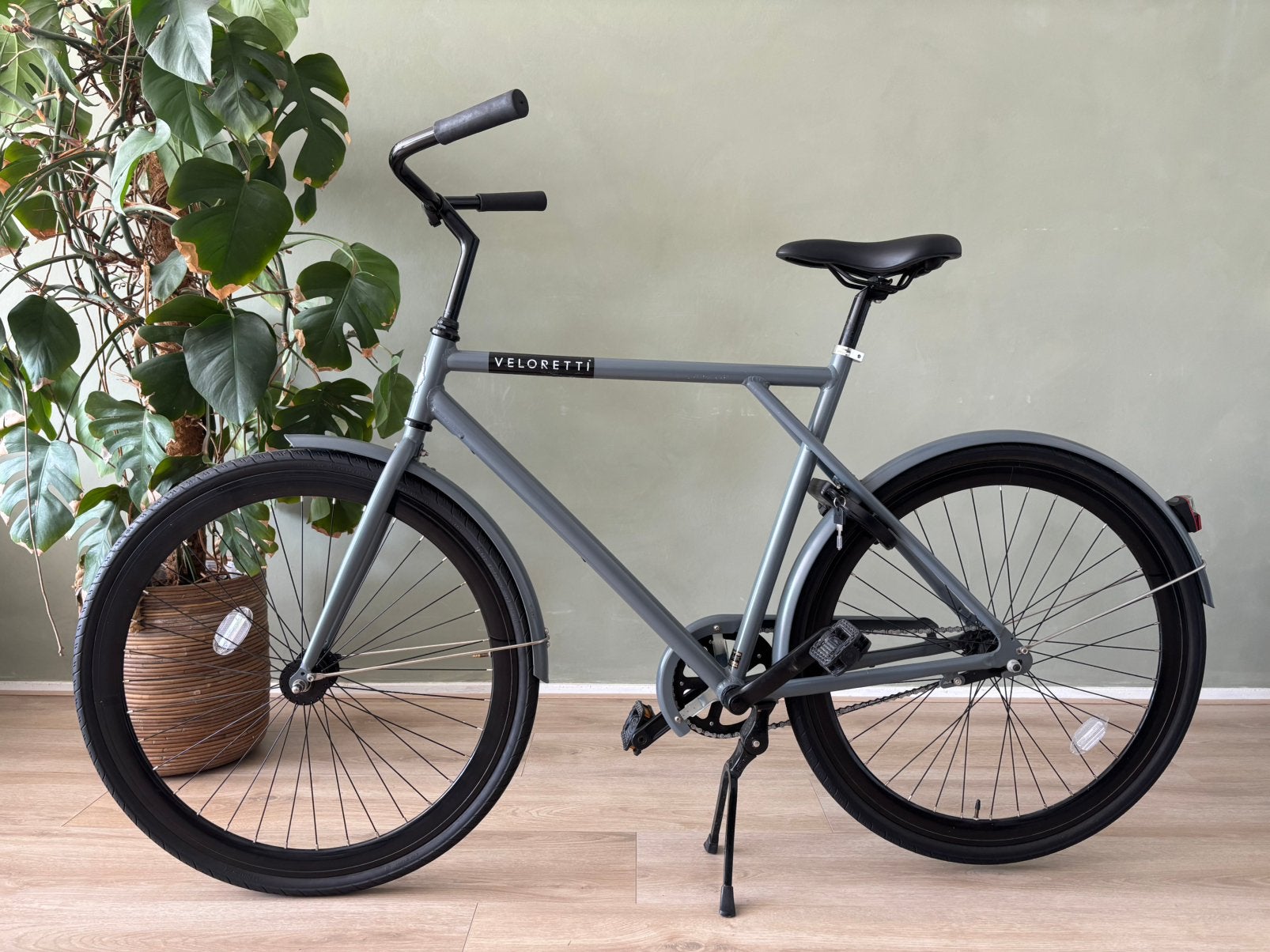 Veloretti stadsfiets — Amsterdam edition | Grijs, Terugtraprem, Gebruikt, 53 tot 57 cm, Ophalen