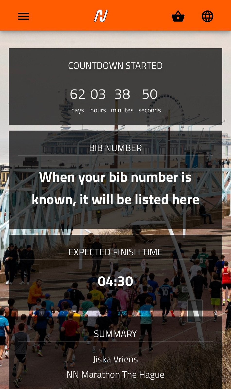 Startnummer NN Marathon The Hague, Eén persoon