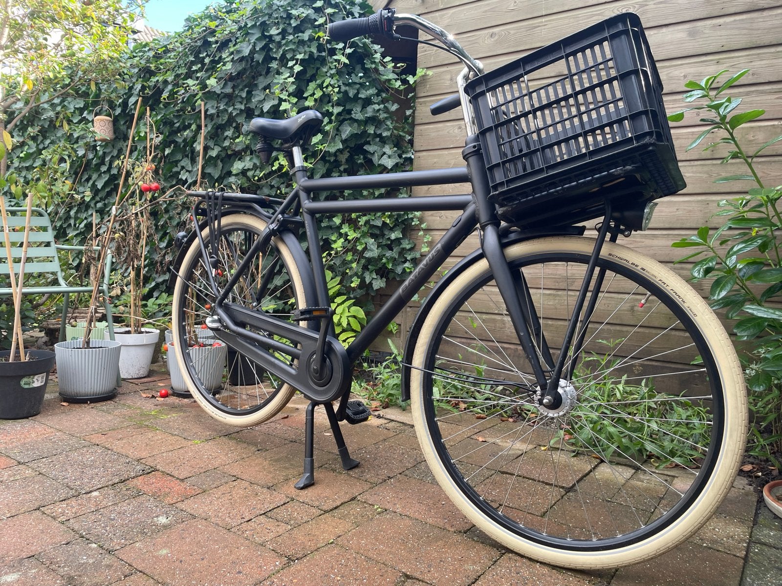 Batavus PACKD 3 transportfiets heren - Mat zwart, Ophalen, Terugtraprem, Gebruikt, Versnellingen