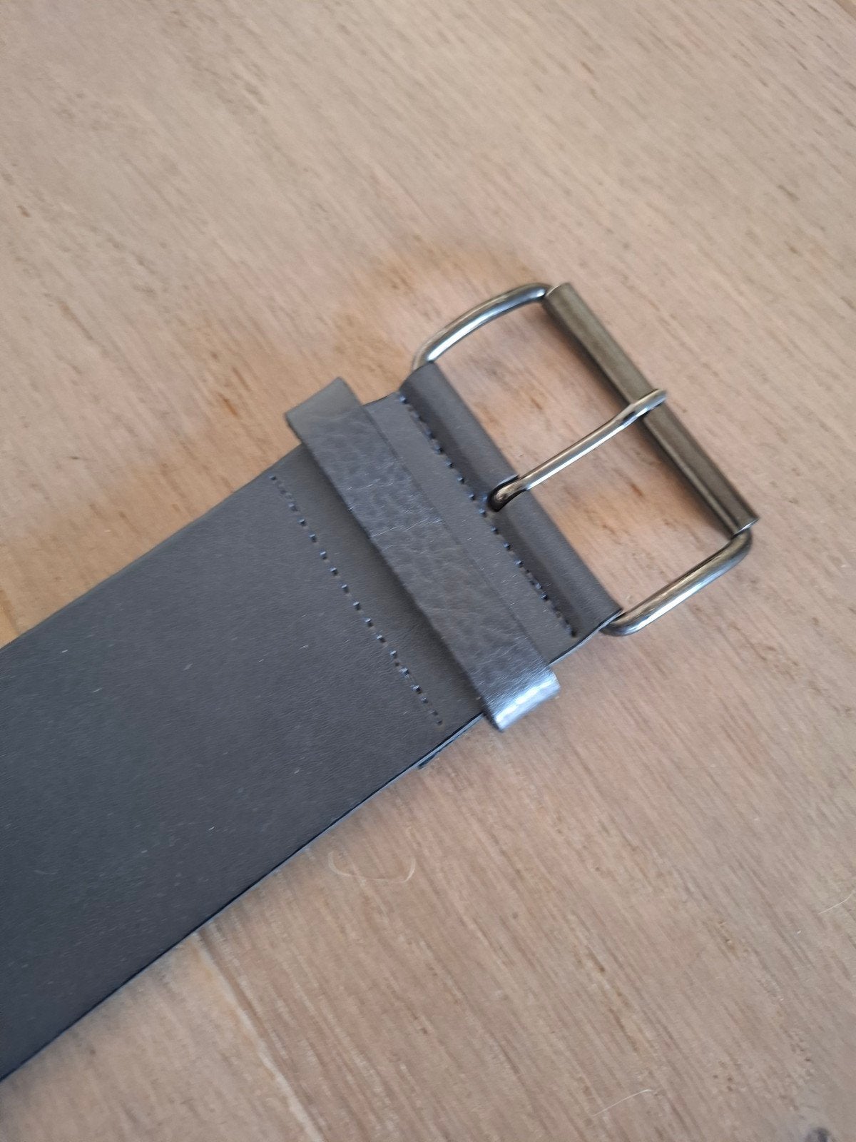 Cora Kemperman Donkergrijze Leren Riem Maat 85, 5 cm of meer, Ophalen of Verzenden, Overige kleuren, 80 tot 90 cm