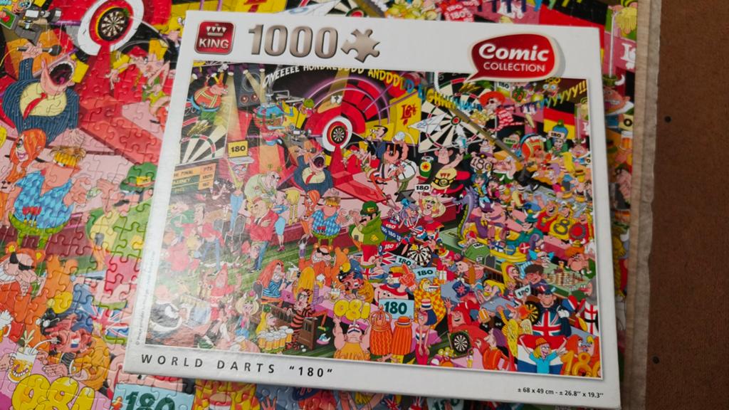King Puzzel Comic Collection World Darts 1000 stukjes, Ophalen, 500 t/m 1500 stukjes, Gebruikt, Legpuzzel
