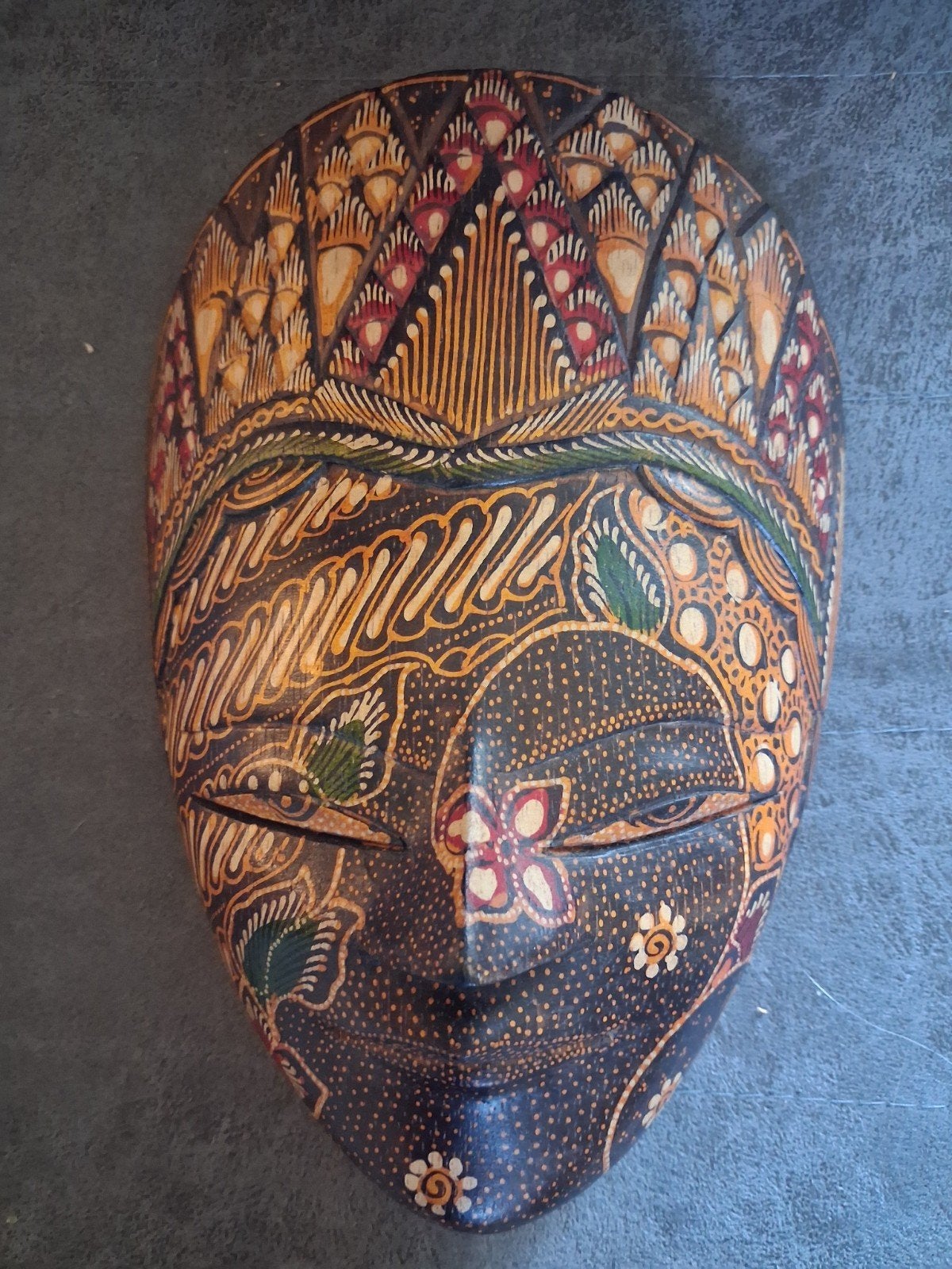 Houten "Batik Topeng" masker uit Bali, Ophalen of Verzenden