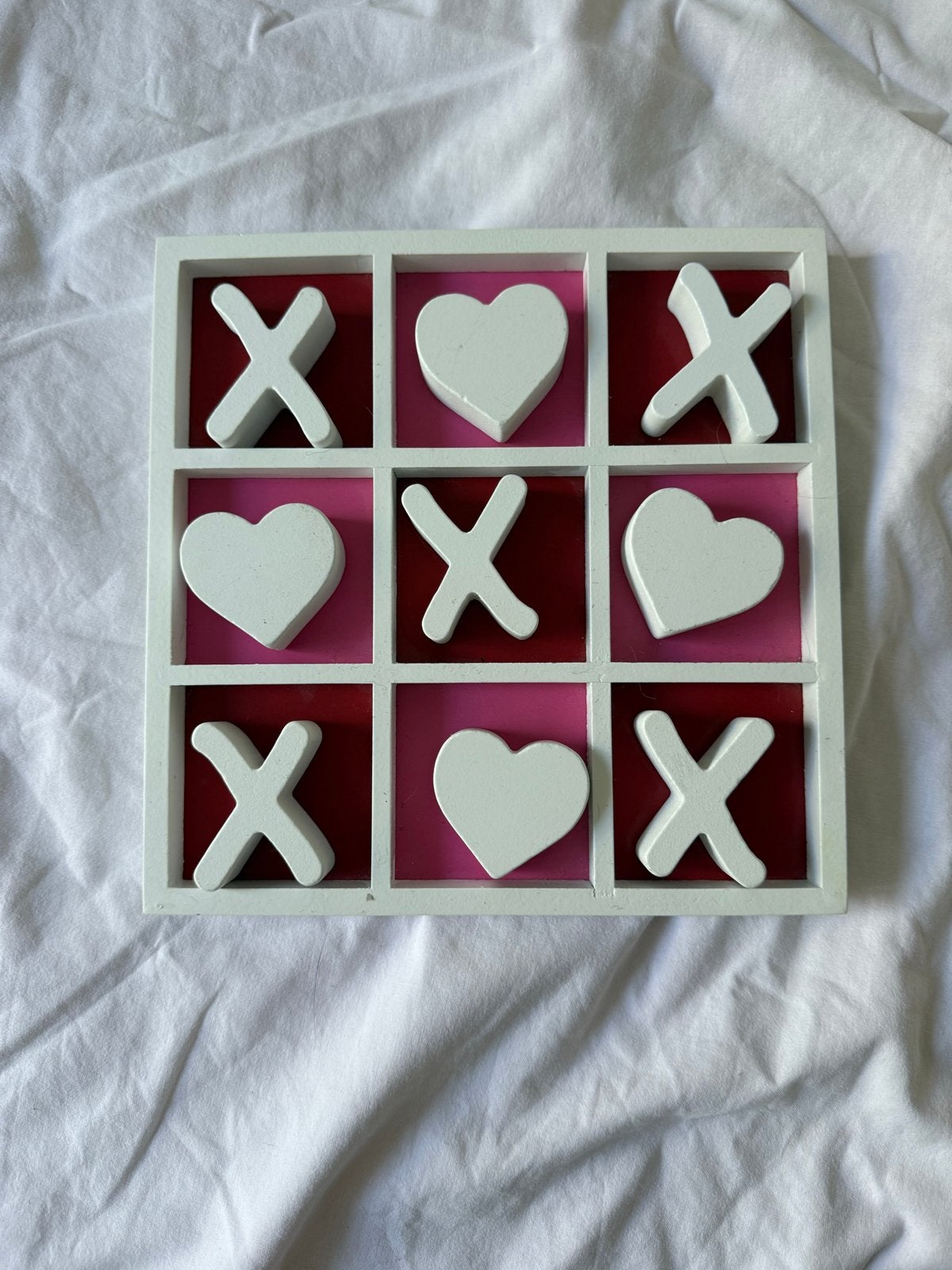 Houten Tic Tac Toe spel van Xenos - Hartjes en kruisjes, Een of twee spelers, Ophalen of Verzenden, Zo goed als nieuw