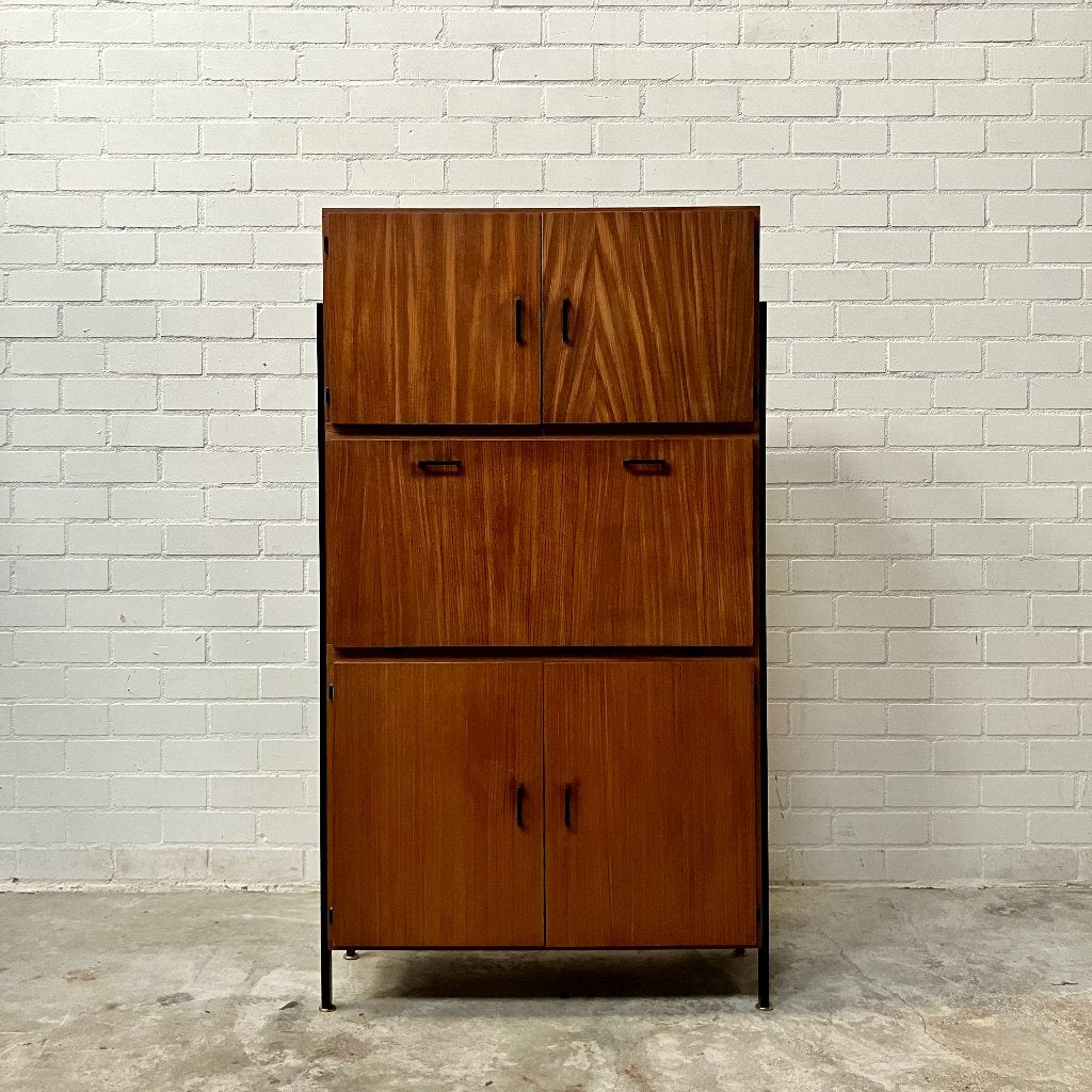 Vintage design kast jaren 60 secretaire wandkast meubel, Huis en Inrichting, Ophalen