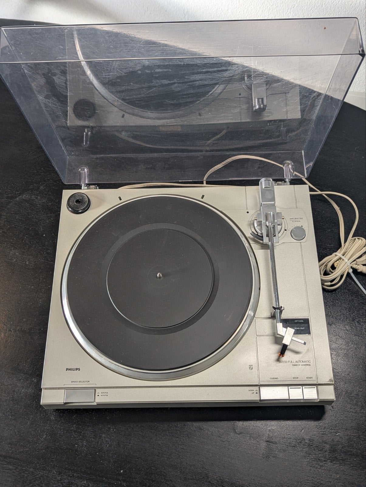 Philips F7233 Volautomatische Platenspeler (1982), Audio, Tv en Foto, Ophalen, Philips, Gebruikt, Automatisch