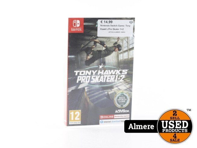 Nintendo Switch Game: Tony Hawk's Pro Skater 1+2, Nintendo, Zo goed als nieuw, Support@nintendo.com, 11-1 Hokotate-cho, Kamitoba, Minami-ku
Kyoto 601-8501
Japan