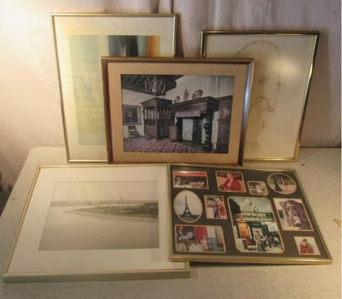 5 Leuke Vergulde Fotolijsten - 38x30, Ophalen of Verzenden, Zo goed als nieuw