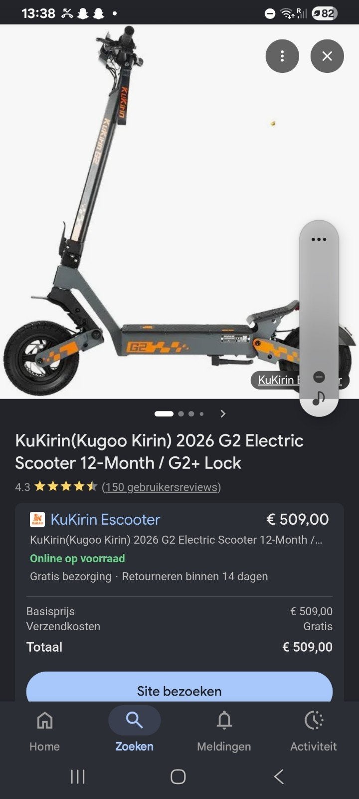 KuKirin (Kugoo Kirin) G2 Elektrische Scooter, Ophalen, Nieuw, Elektrische step (E-scooter), KuKirin (Kugoo Kirin)