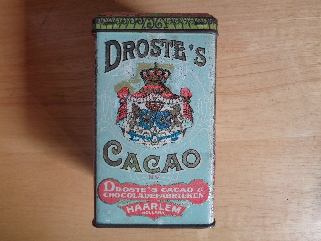 blik DROSTE CACAO HAARLEM hoogte 15 cm, Verzamelen, Ophalen of Verzenden, Gebruikt, Overige, Droste