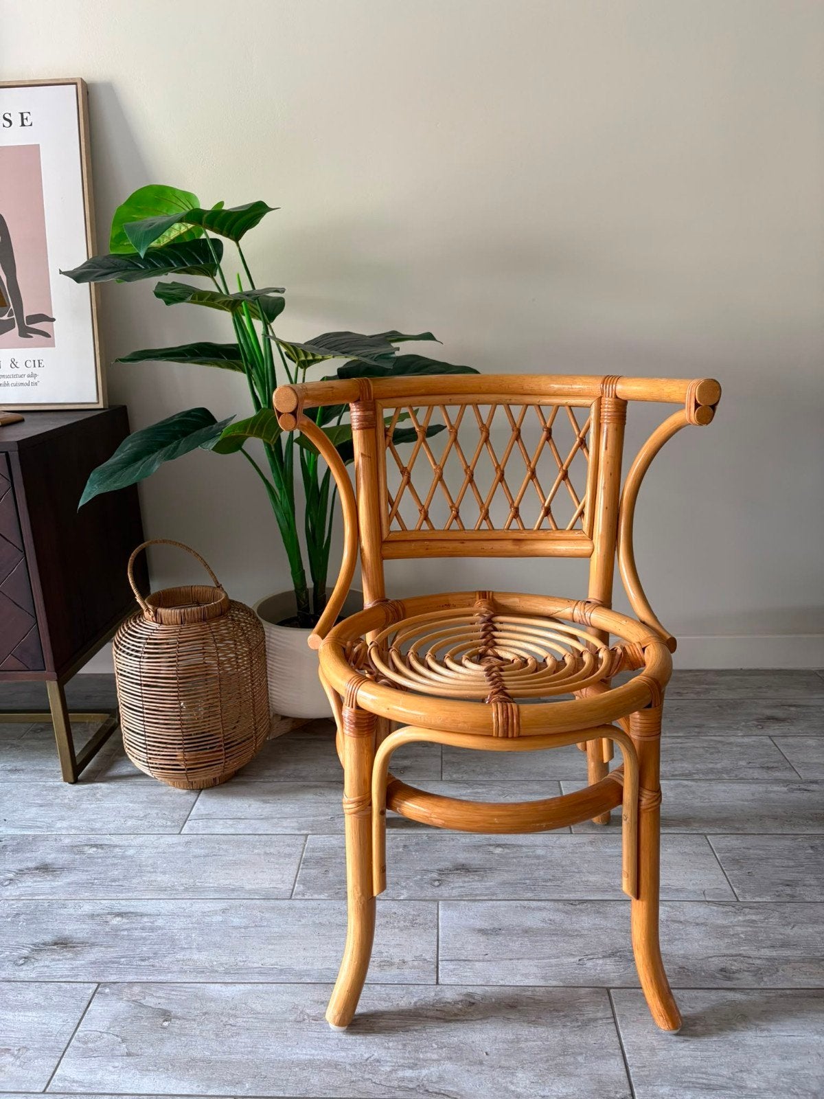 Leuk bamboe stoeltje - Vintage rotan stoel, Ophalen