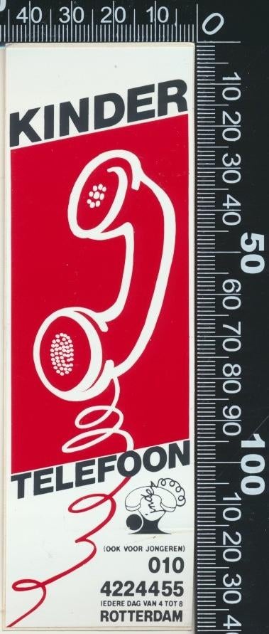 Sticker: Kindertelefoon - Rotterdam (2), Ophalen of Verzenden, Zo goed als nieuw, Bedrijf of Vereniging