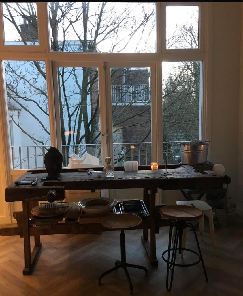 Prachtige Antieke Originele Werkbank, Ophalen, Gebruikt, 170 cm of meer, Bankschroef