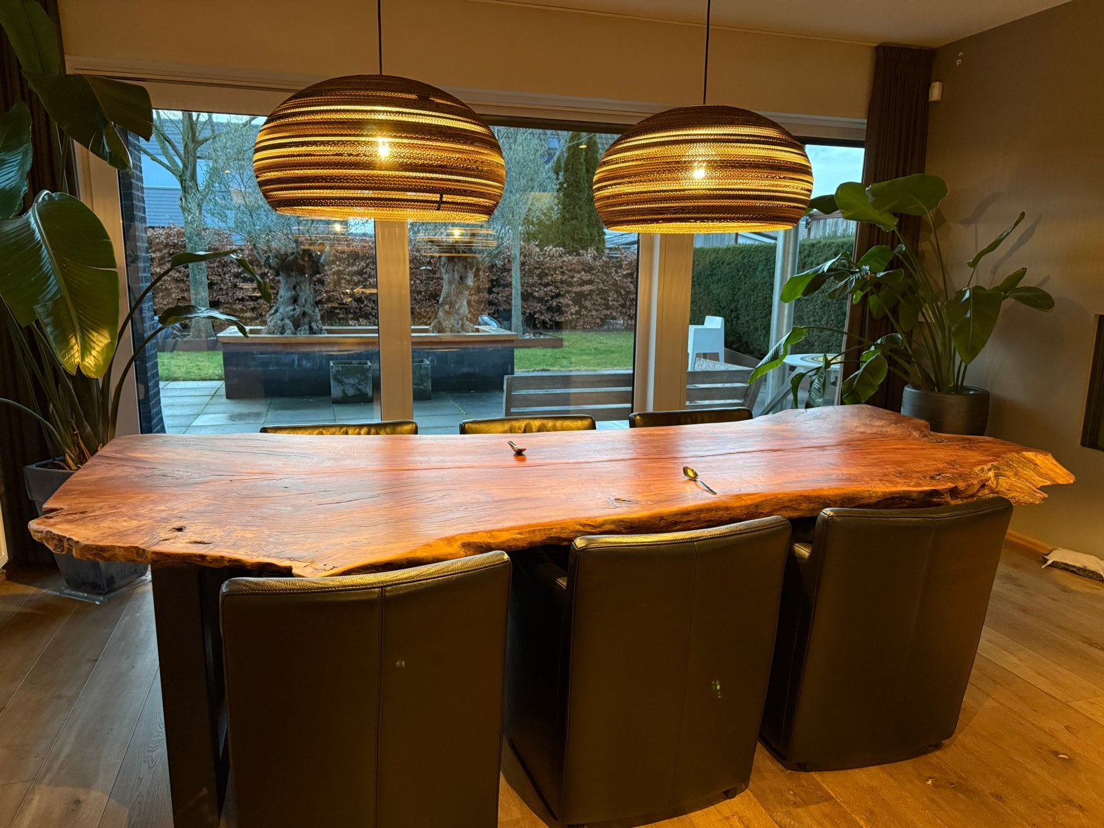 Boomstam eettafel Lychee 2.95m, Ophalen, Gebruikt, 100 tot 150 cm, 200 cm of meer