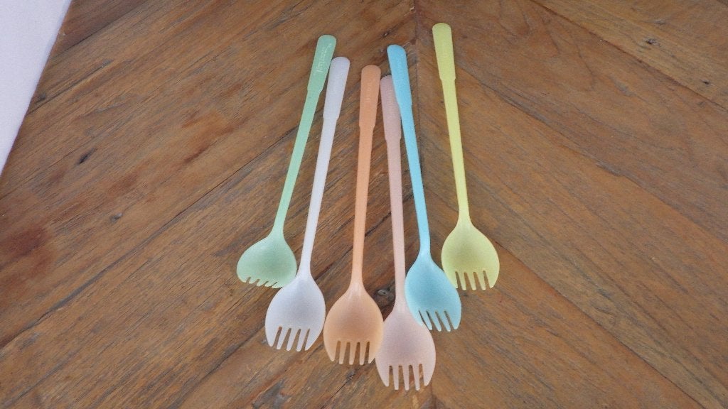 mooie retro tupperware vorkjes, Verzamelen, Ophalen of Verzenden, Overige typen