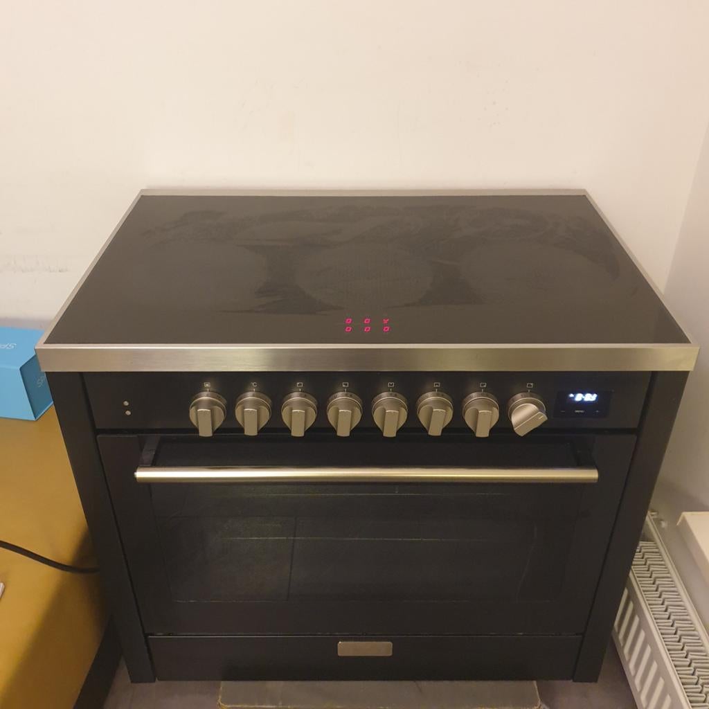 Pelgrim inductie fornuis 90cm, Ophalen, 60 cm of meer, Zo goed als nieuw, Inductie
