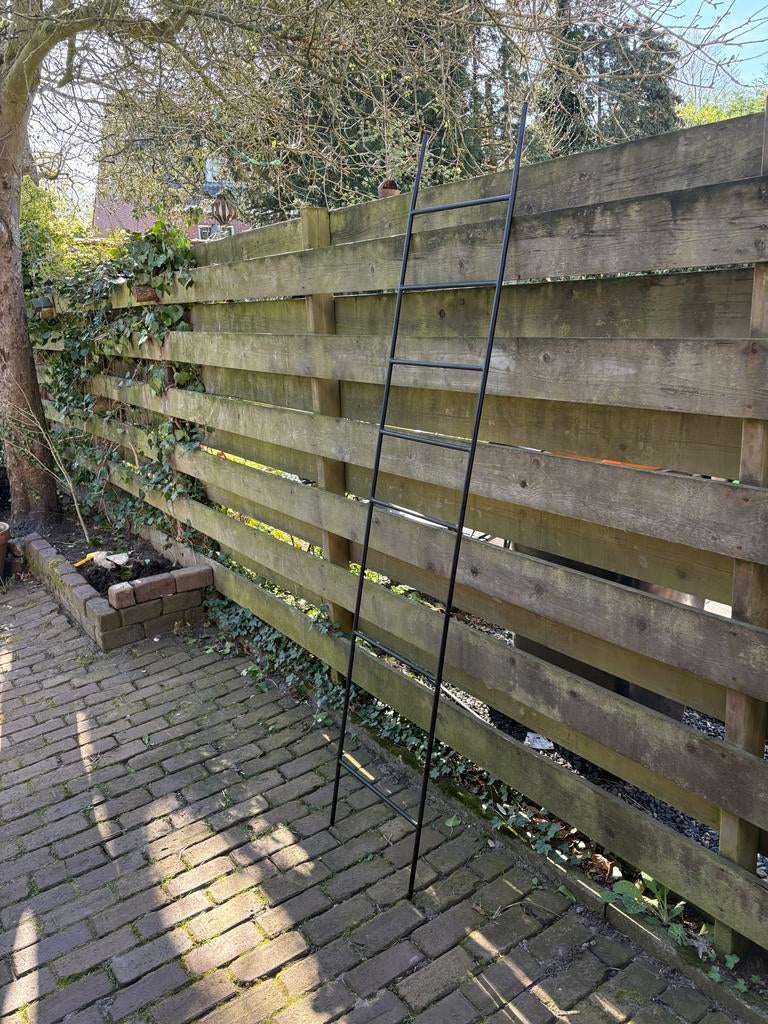 Decoratieve Zwarte Metalen Trap, Doe-het-zelf en Verbouw, Ladders en Trappen, Ophalen, Gebruikt, Ladder, 2 tot 4 meter