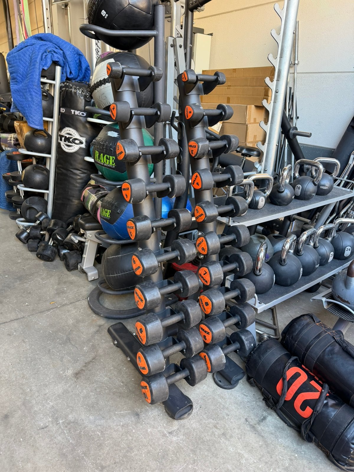 Ziva Rubberen Vaste Dumbells 1kg t/m 10kg + Ziva Opbergrek