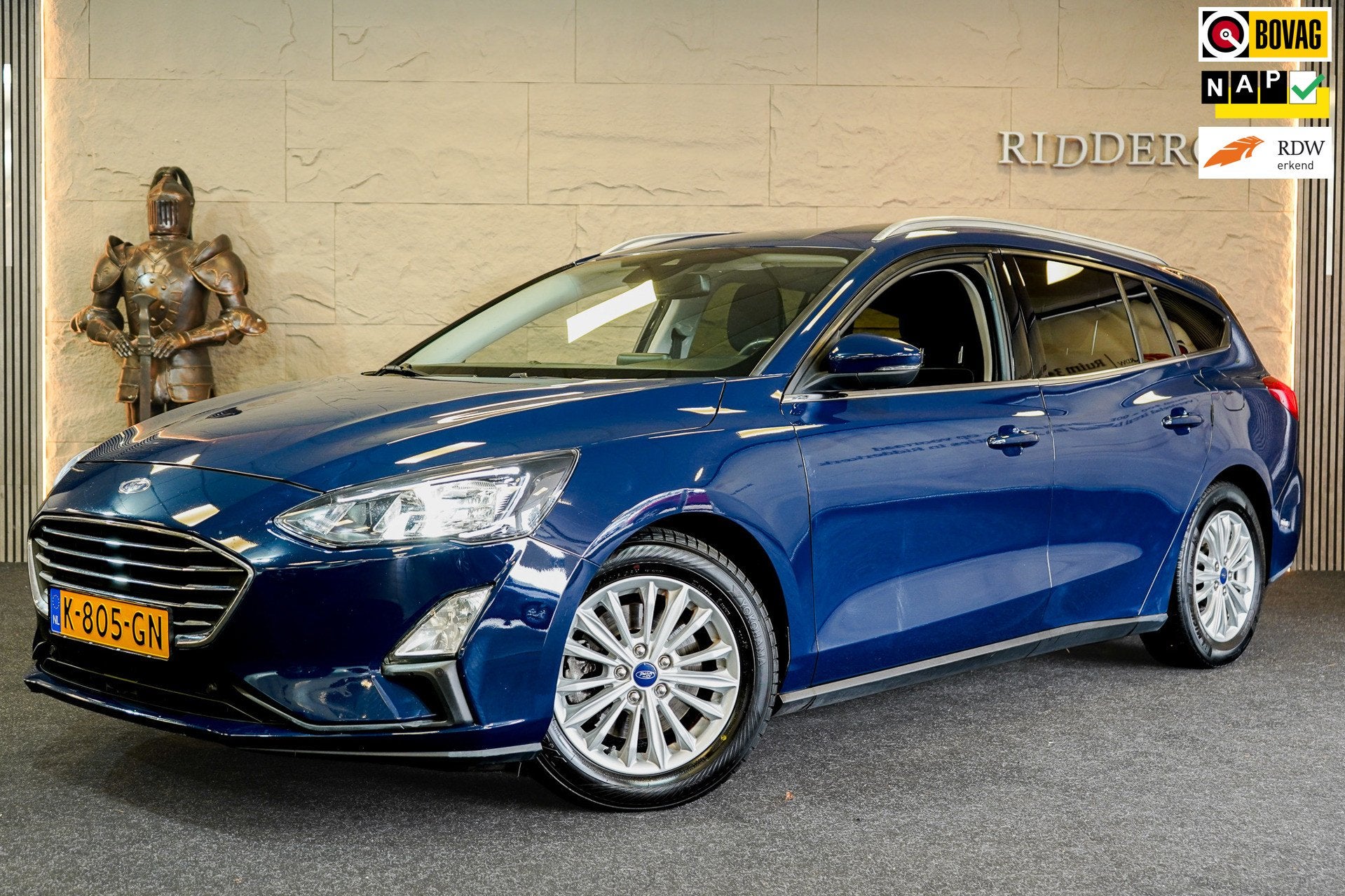 Ford Focus Wagon 1.0 EcoBoost Hybrid Titanium X Business|GAR, Auto's, Dealer onderhouden, 125 pk, Gebruikt, Blauw
