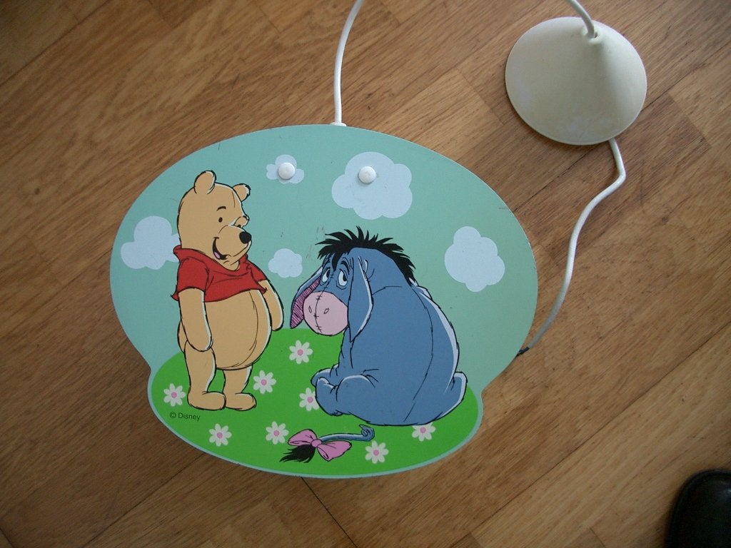lamp hanglamp kinderkamer disney beer hond licht massive, Hout, Zo goed als nieuw, Moderna, E27 (groot)