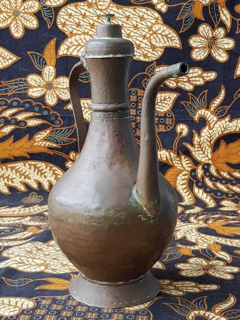 Originele antieke Oosterse koffiekan van koper 28,7 cm., Antiek en Kunst, Antiek | Koper en Brons, Ophalen of Verzenden, Koper