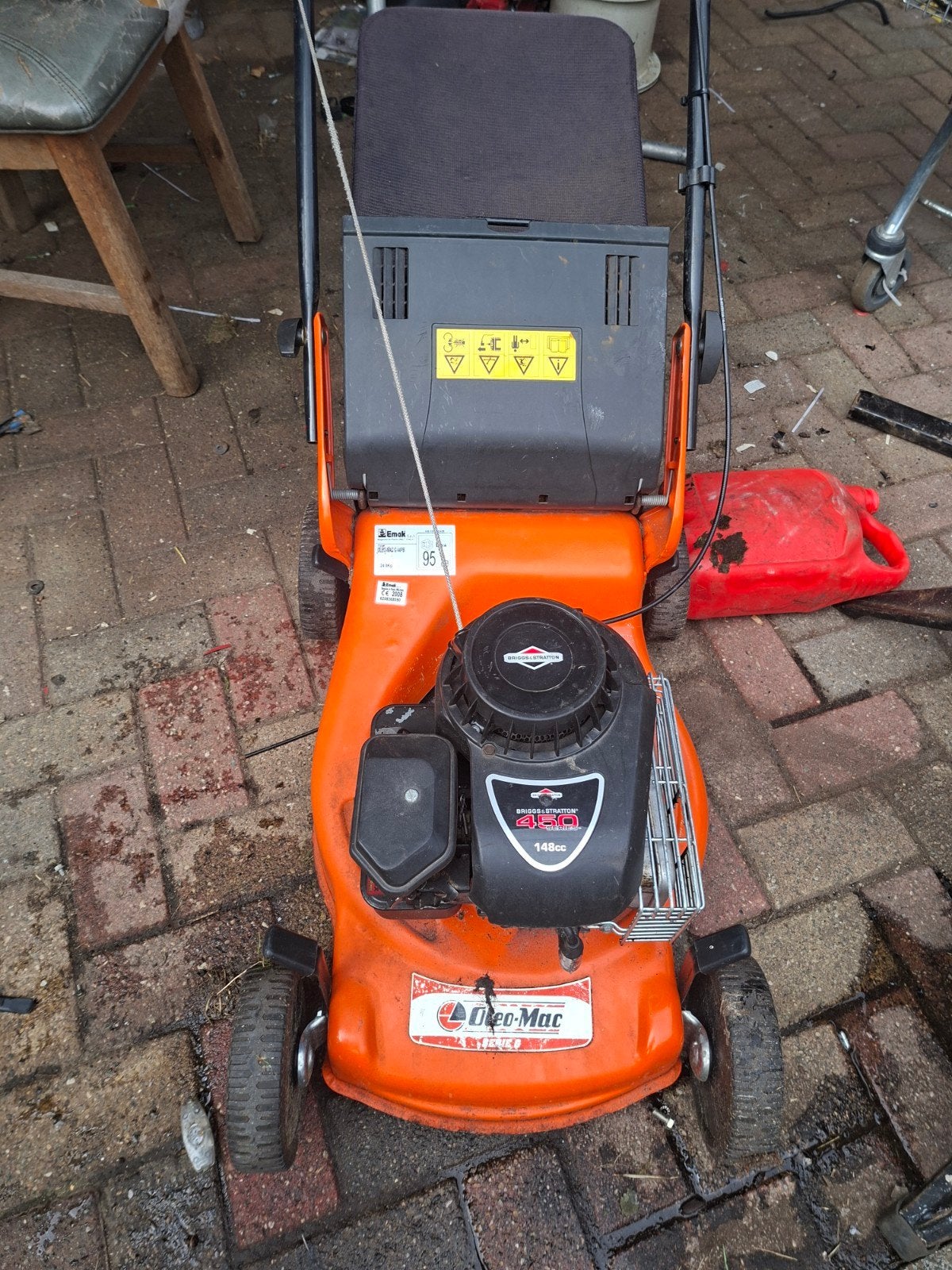 Oleo-Mac Benzine Grasmaaier Briggs & Stratton 450 Series, Tuin en Terras, Grasmaaiers, Cirkelmaaier, Gebruikt, Ophalen of Verzenden