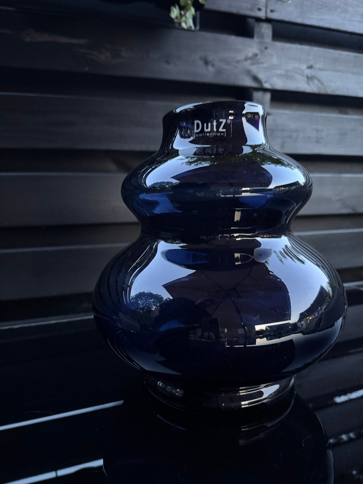 Dutz vaas - 25 cm hoog, Ophalen, Zo goed als nieuw, Blauw, Glas