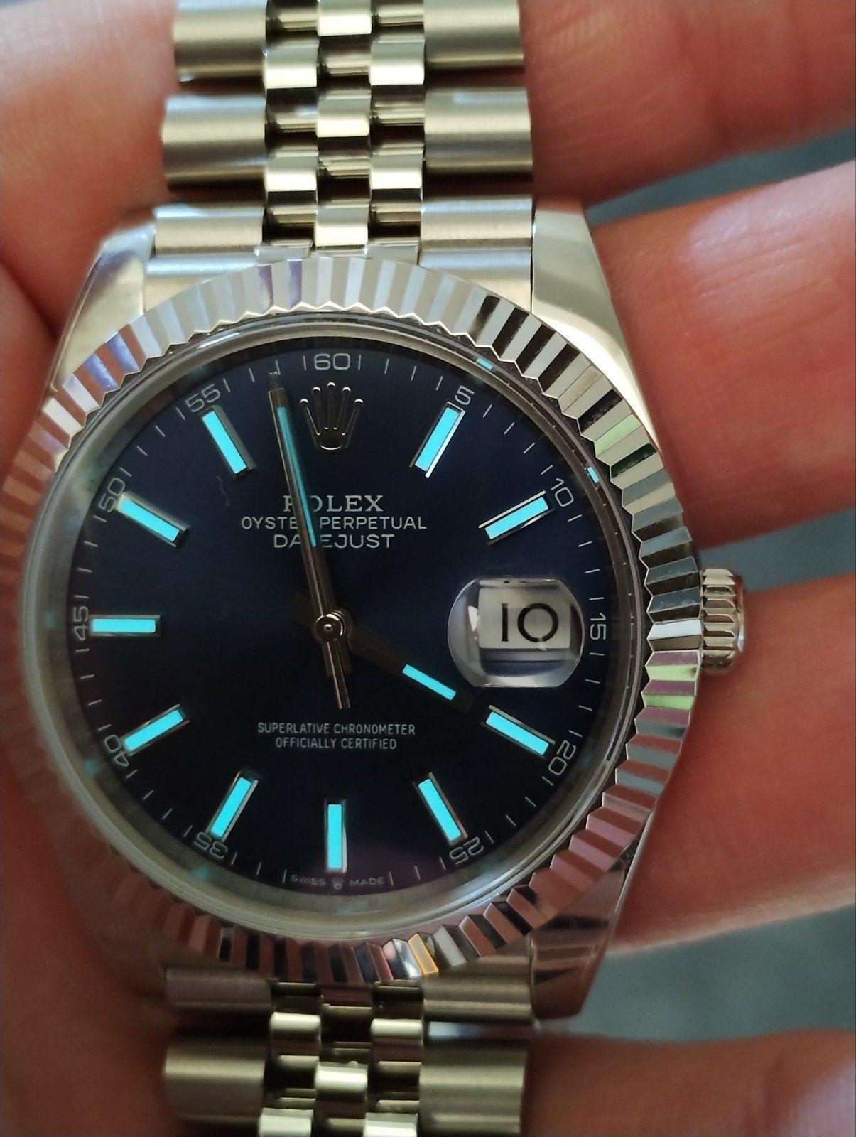 Nieuwe Rolex Datejust 41mm Jubilee band met reis etui, Ophalen of Verzenden, Nieuw, Polshorloge, Rolex