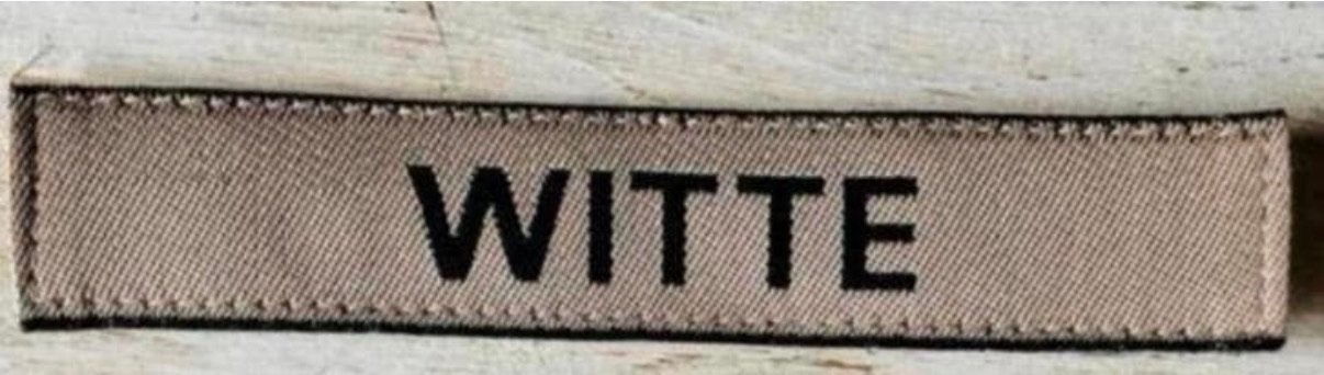Korps Mariniers Naamlint WITTE, Verzamelen, Militaria | Algemeen, Verzenden, Marine, Nederland, Embleem of Badge